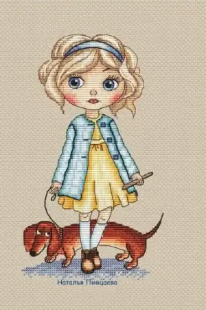 Super Sale Parisian with Dachshund Cross Stitch Pattern