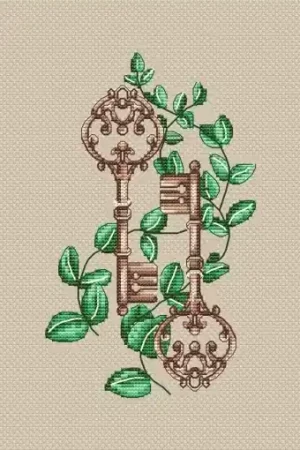 Keys Cross Stitch Pattern Modern