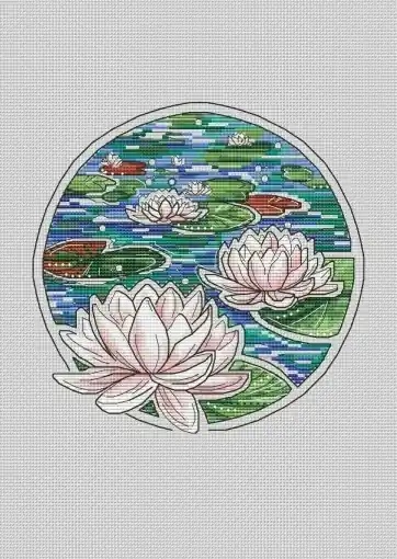Hot Deal Water Lilies Cross Stitch Pattern