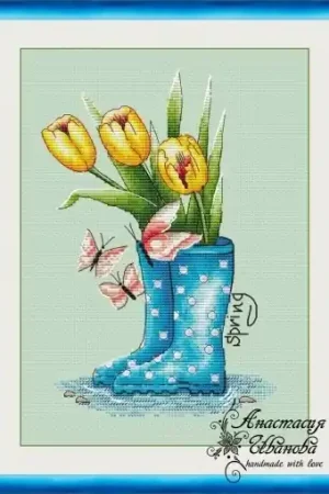 Spring Puddles Cross Stitch Chart Shop Now
