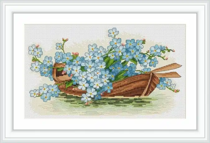 High Quality Forget-me-not Cross Stitch Pattern