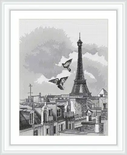 No Minimum Order Paris Cross Stitch Pattern