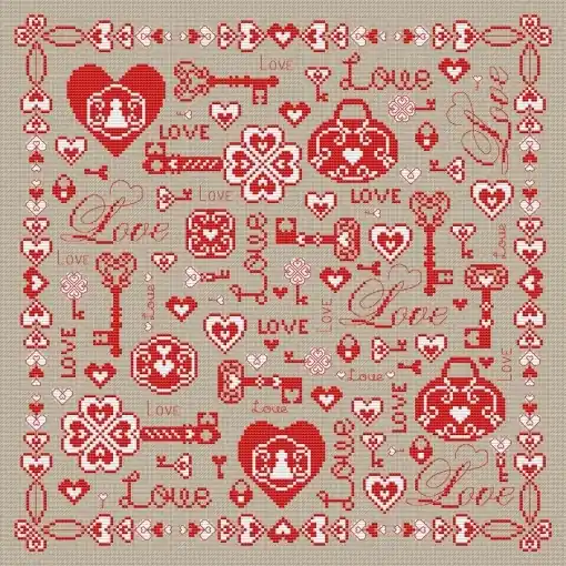 Love Sampler Cross Stitch Pattern Hot Deal
