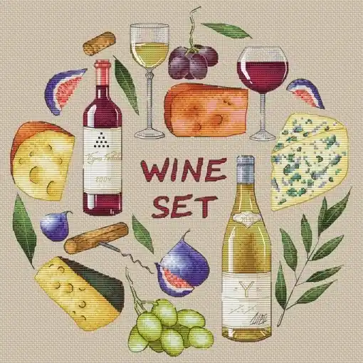 Wine Set Cross Stitch Pattern Editor’s Pick