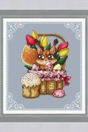 Easter Squirrel Cross Stitch Pattern Big Sale