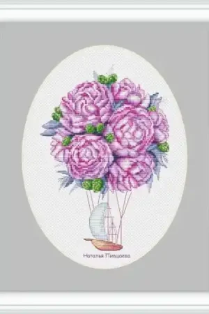 Aerial Peonies Cross Stitch Pattern Grab Now
