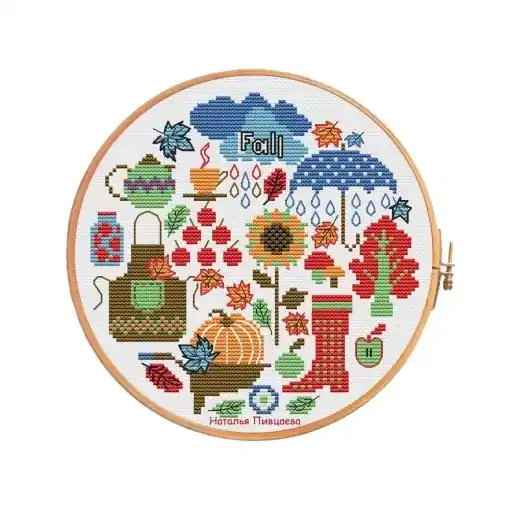 Fall Sampler Cross Stitch Pattern Seasonal Sale