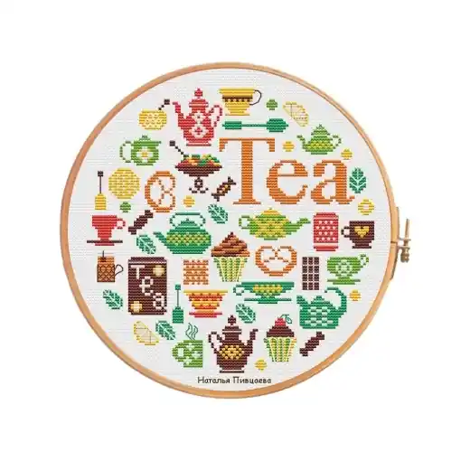 Affordable Tea Sampler Cross Stitch Pattern