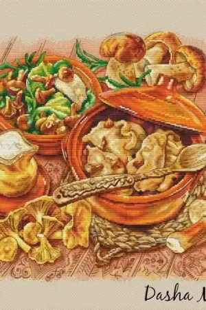 Assorted Mushrooms Cross Stitch Pattern New Release