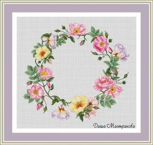 Next Day Delivery Spring Wreath Cross Stitch Pattern
