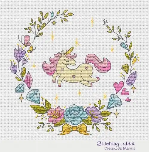 Flower Unicorn Cross Stitch Pattern Mega Sale