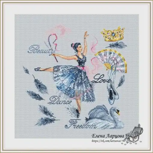Black Swan Sampler Cross Stitch Pattern Genuine