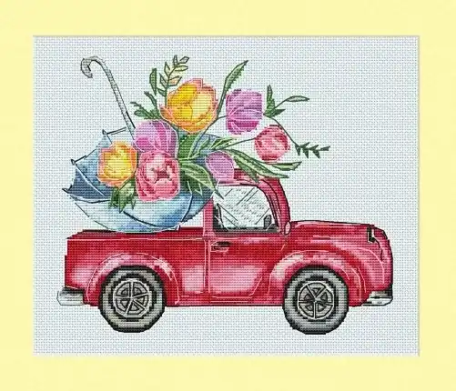Spring Pickup Cross Stitch Pattern Limited Offer