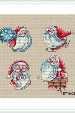 Free Returns Santas Cross Stitch Pattern