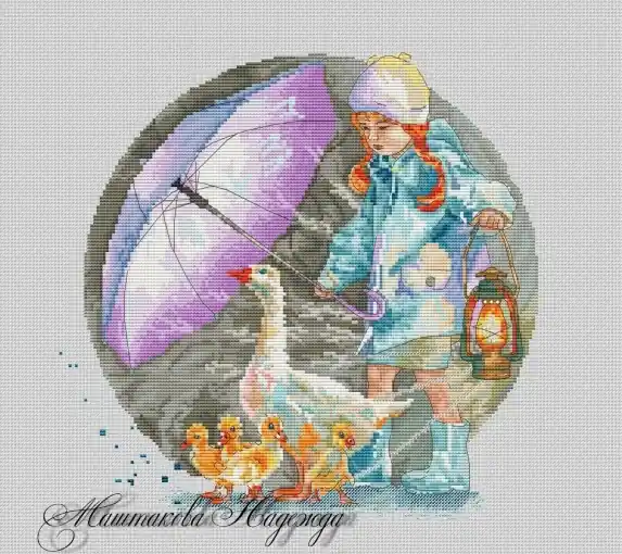 Hassle-Free Returns Shepherdess Cross Stitch Pattern