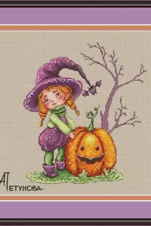 Warranty Included Little Cute Witch Cross Stitch Pattern