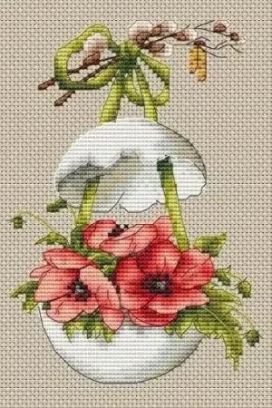 Easter Anemones Cross Stitch Pattern Luxury