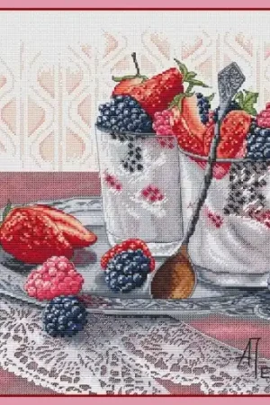 Weekend Sale Berry Dessert Cross Stitch Pattern