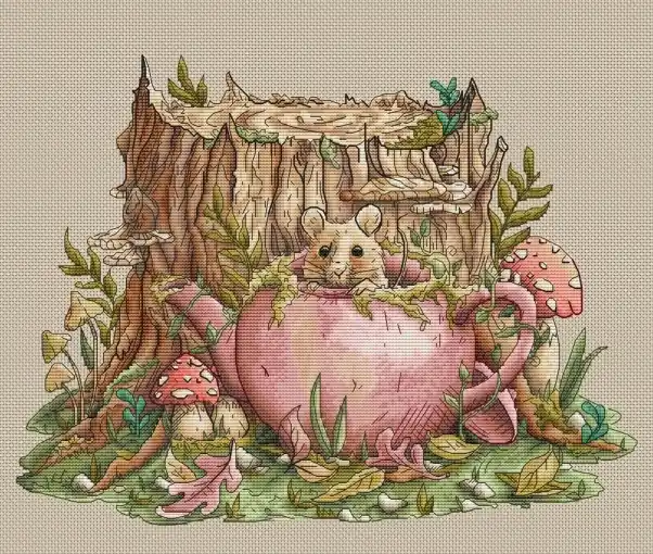 Teapot House Cross Stitch Pattern Bargain