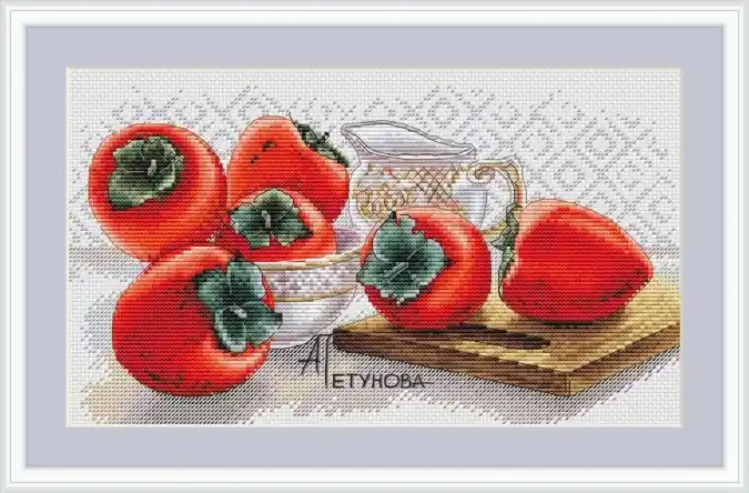 Still-life with Persimmon Cross Stitch Pattern Latest