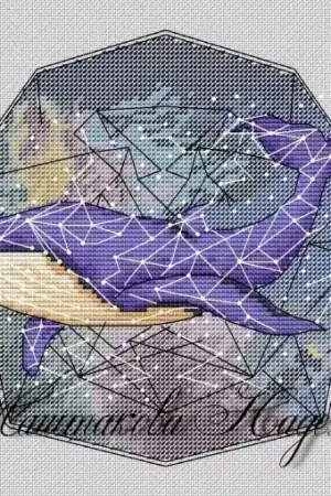 Premium Whale Constellation Cross Stitch Pattern