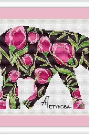 Limited Edition Tulip Elephant Cross Stitch Pattern