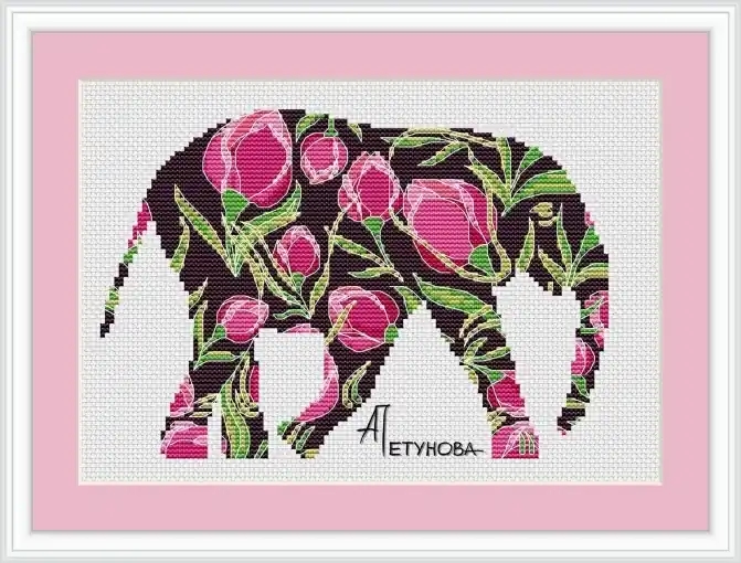 Limited Edition Tulip Elephant Cross Stitch Pattern