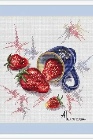 Same Day Shipping Sweet Summer. Strawberry Cross Stitch Pattern
