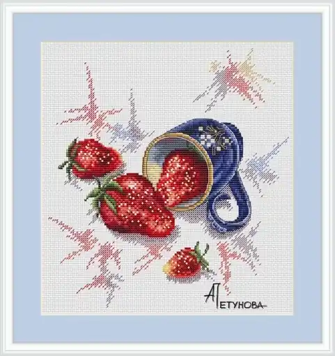 Same Day Shipping Sweet Summer. Strawberry Cross Stitch Pattern