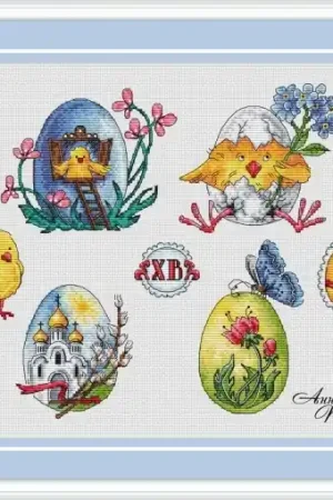 Free Shipping Easter Miniatures Cross Stitch Pattern