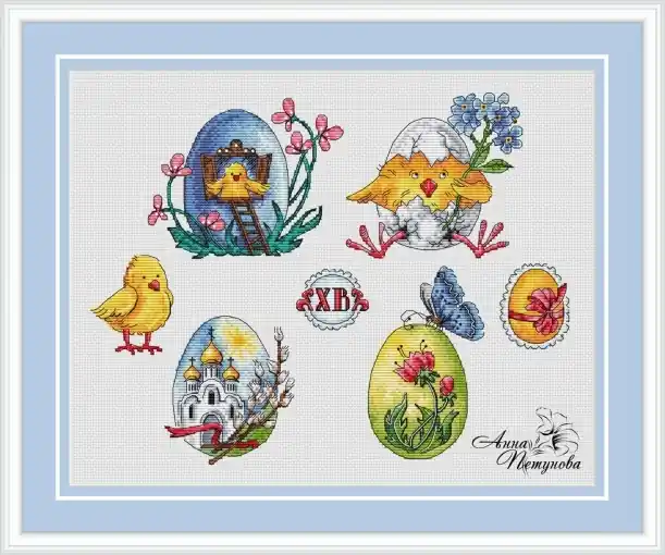 Free Shipping Easter Miniatures Cross Stitch Pattern