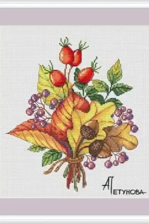 Autumn Gifts Bouquet Cross Stitch Pattern Seasonal Sale