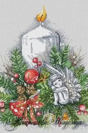 Christmas Candle Cross Stitch Pattern Fast Shipping