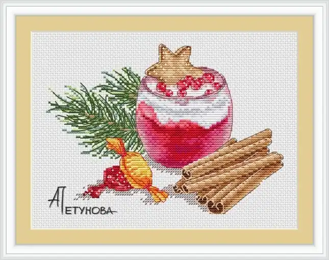 Christmas Dessert Cross Stitch Pattern Genuine