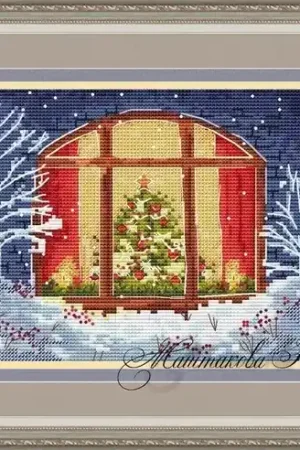 Christmas Window Cross Stitch Pattern Seasonal Sale
