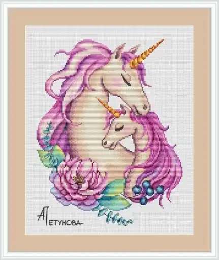 Mother Unicorn Cross Stitch Pattern Premium