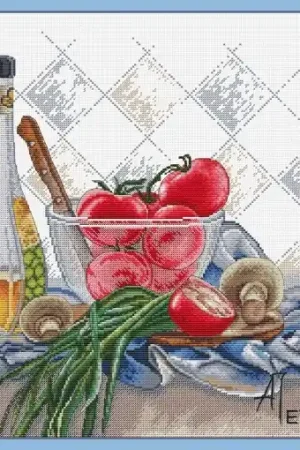 Still-life with Tomatoes Cross Stitch Pattern Today Only