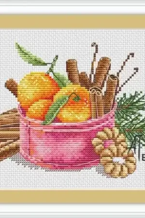 Tangerines and Cinnamon Cross Stitch Pattern Today Only