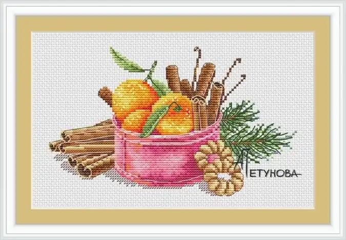Tangerines and Cinnamon Cross Stitch Pattern Today Only