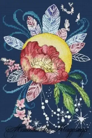 Poppy without Background Cross Stitch Pattern Fast Shipping
