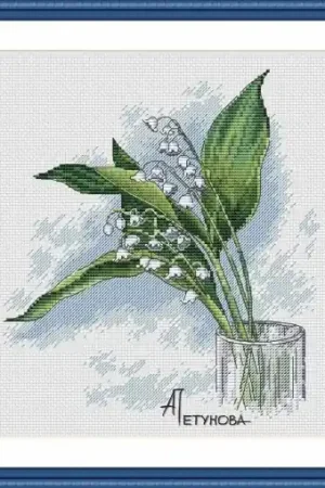 Viral Lilies of the Valley Cross Stitch Pattern