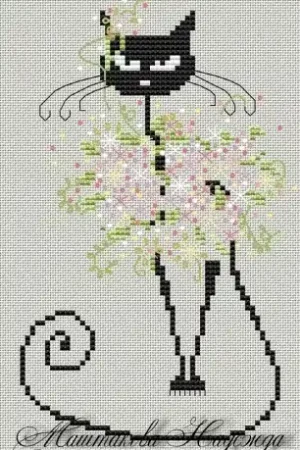 Cat in Flowers Cross Stitch Pattern Special Discount