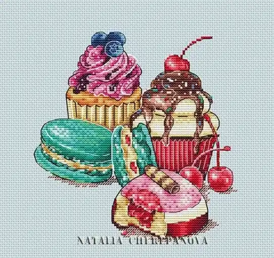 Buy Today Sweet Desserts Cross Stitch Pattern