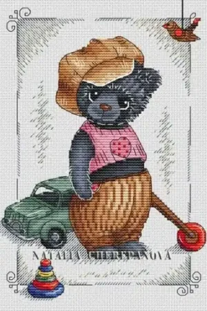 Bear Gregory Cross Stitch Pattern Modern
