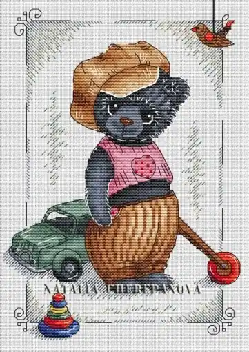 Bear Gregory Cross Stitch Pattern Modern