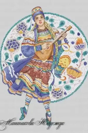 Latest Gzhel Majolica Cross Stitch Pattern