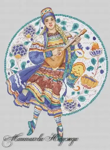 Latest Gzhel Majolica Cross Stitch Pattern