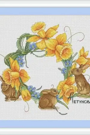 Get Yours Spring Wreath Cross Stitch Pattern