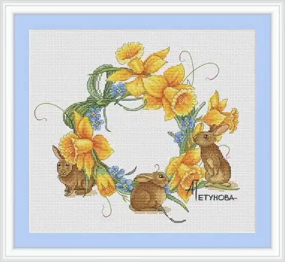 Get Yours Spring Wreath Cross Stitch Pattern