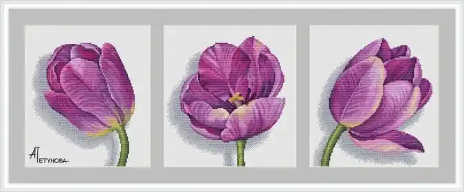 Free Returns Spring Triptych Cross Stitch Pattern
